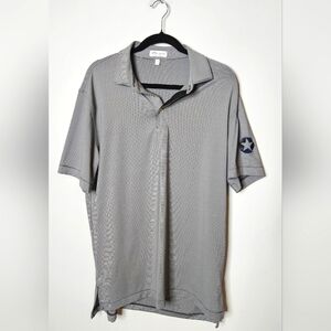 Peter‎ Millar Summer Comfort Men's Medium Gray Polo Casual Star Shirt Golf